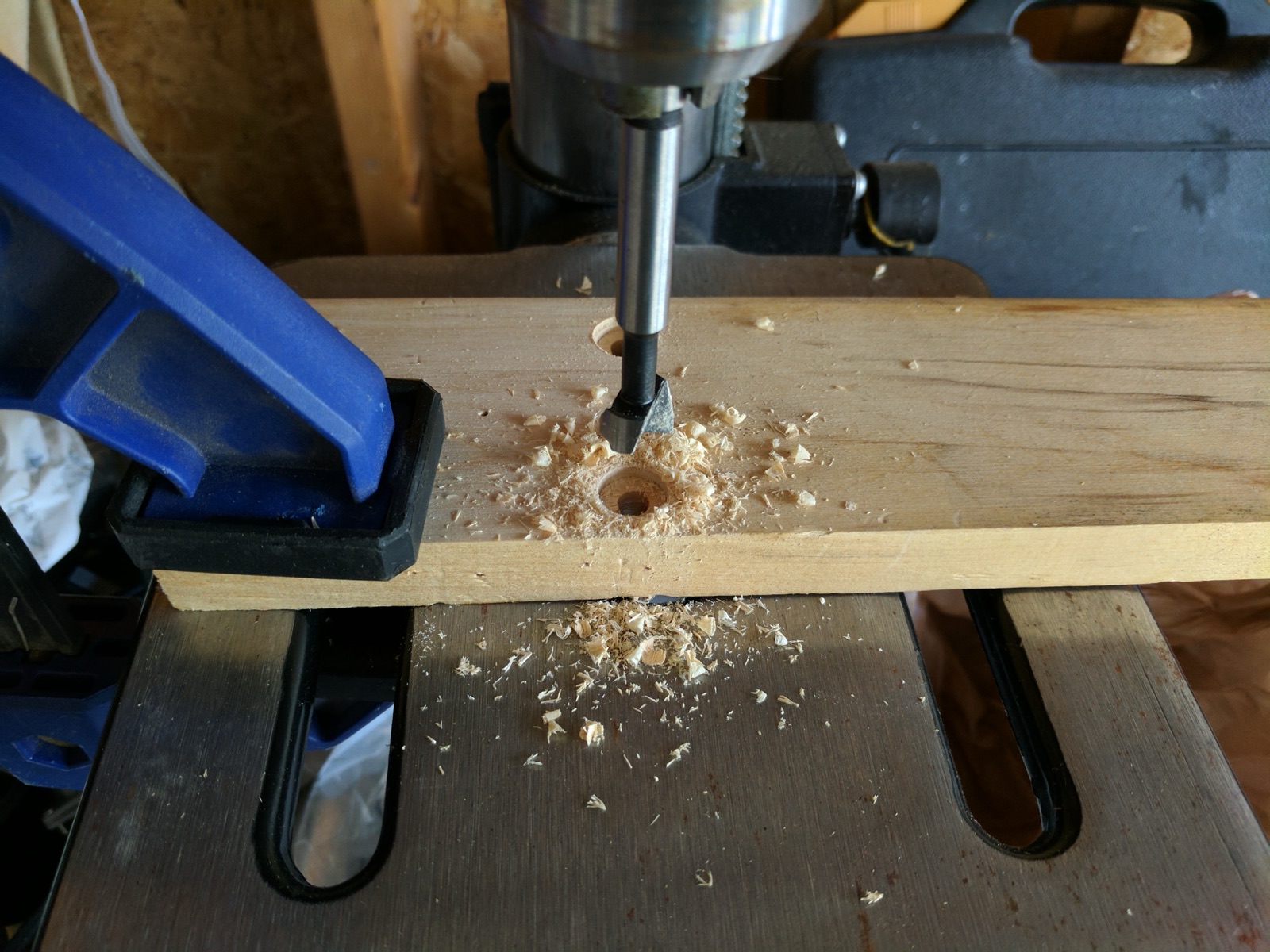 Redrilling holes for the bolts