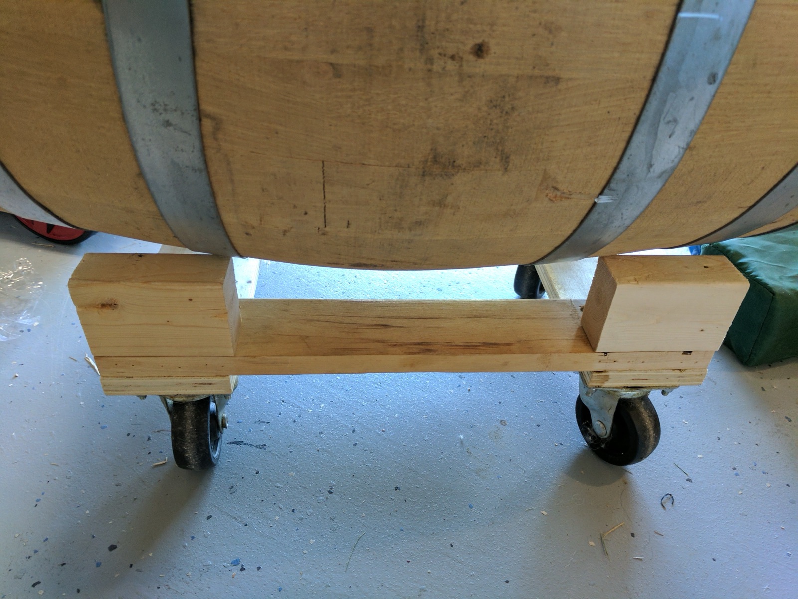 Test fitting the barrel stand
